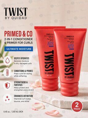 2 TWIST by Ouidad Primed & Co 2-in-1 Conditioner & Primer for Curls, 8.45 oz